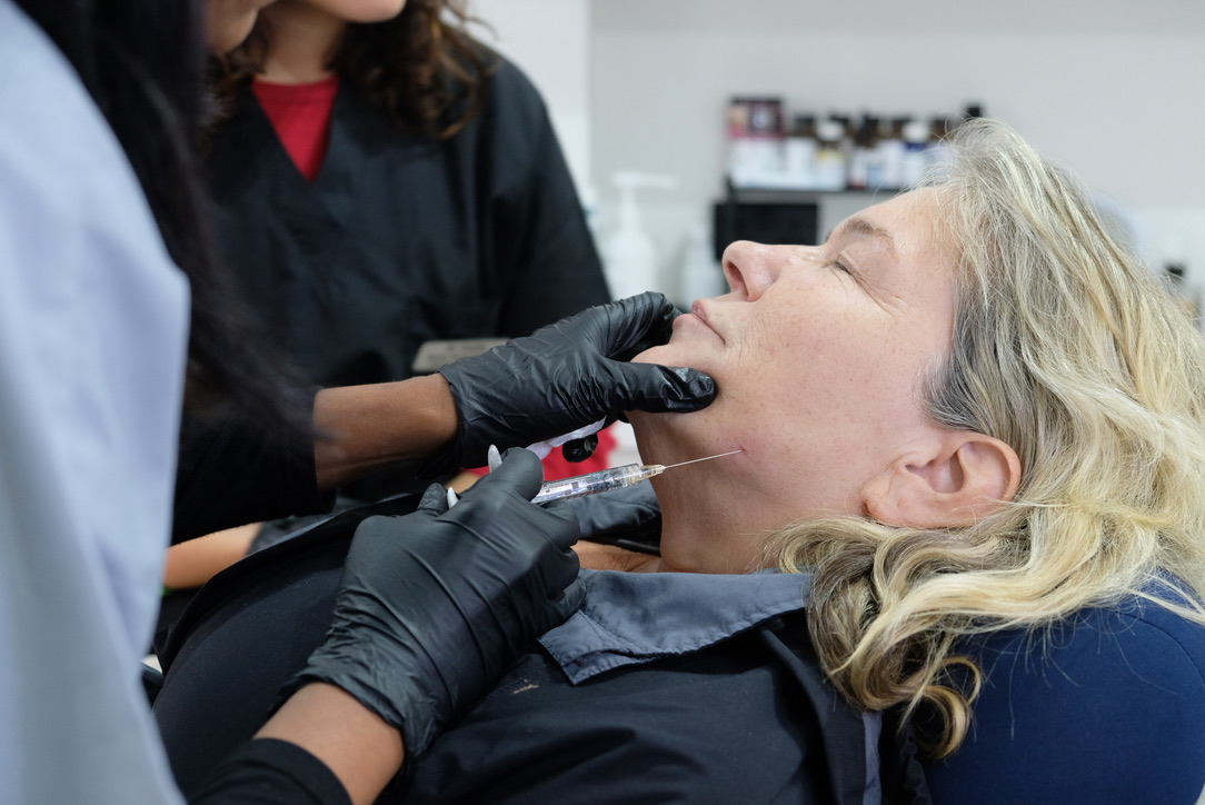 Expert Botox injection technique training with live patient at Harley Street London clinic