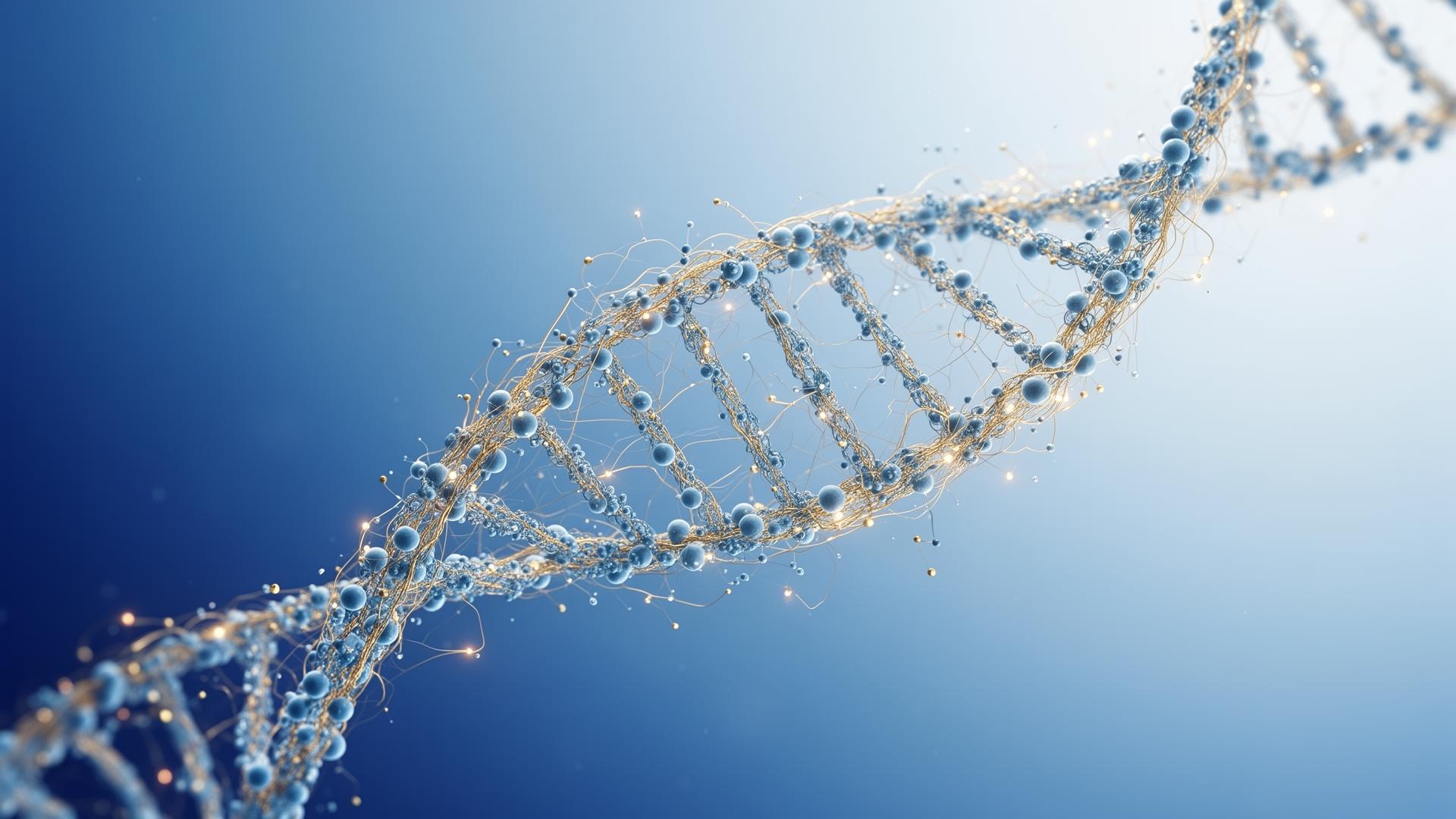 Abstract visualization of cellular biology and ageing processes in anti-ageing medicine