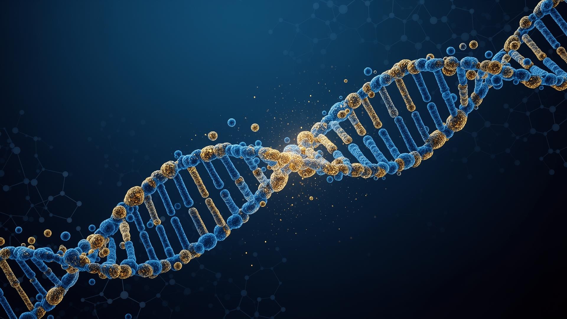 Abstract visualization of cellular biology and longevity medicine