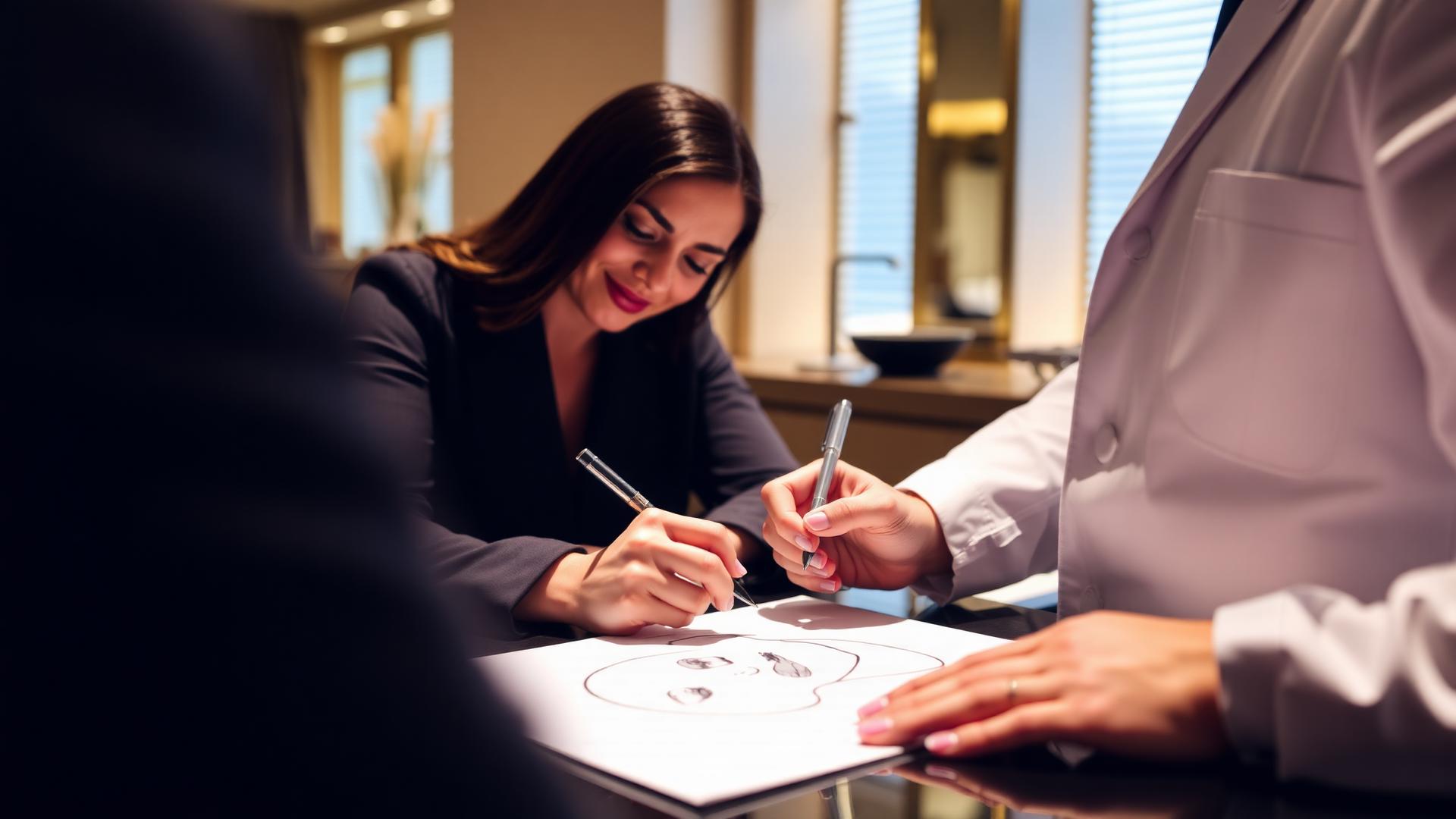 Lower face botox treatment planning — practitioner assessing perioral anatomy for advanced botulinum toxin applications