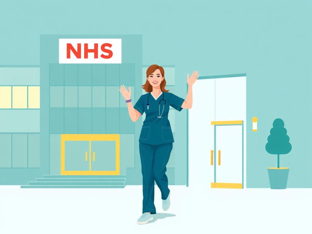 Illustration of nurse transitioning from NHS to aesthetic nursing career - aesthetic nurse salary potential