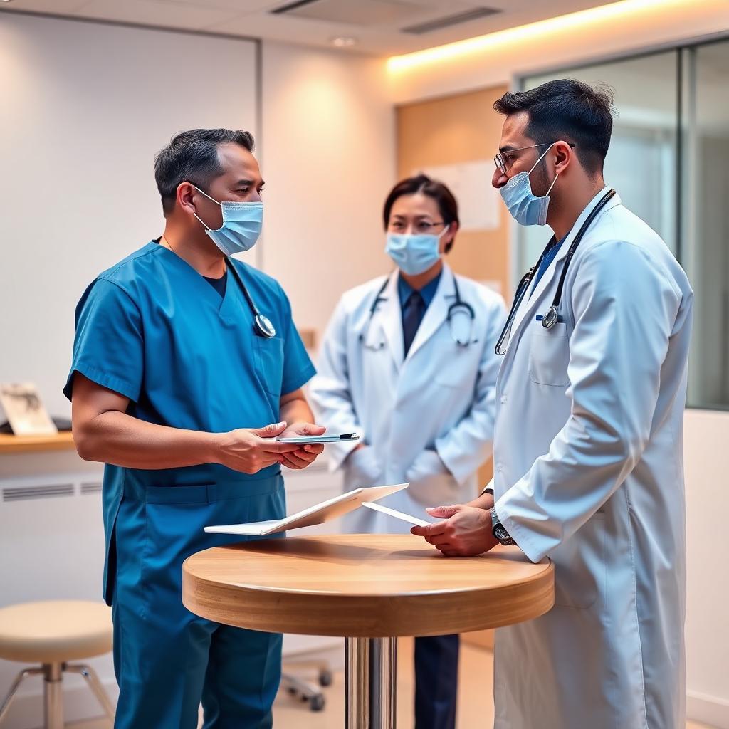 Medical professionals collaborating on Harley Street medical course development and partnership planning