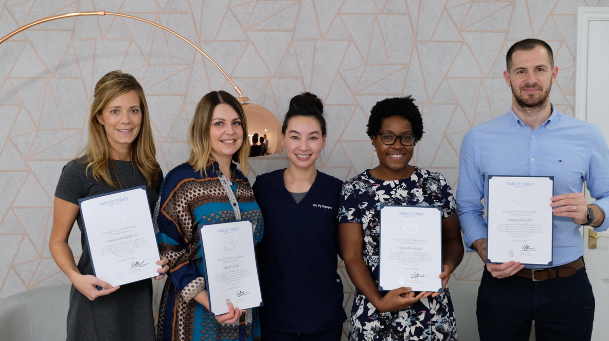 Certificate recipients with their Harley Street Institute qualifications - group 1